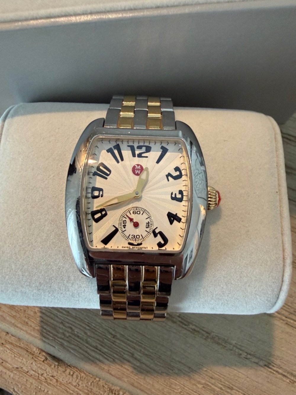 Michele Two-Tone Gold & Silver Bracelet Watch with Cream Dial - Picture 2 of 10